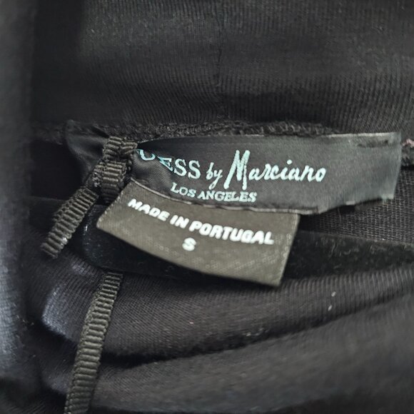 Y2K Guess By Marciano S Black Mini Dress Batwing Cowl Neck Going Out Clubbing - Picture 3 of 6